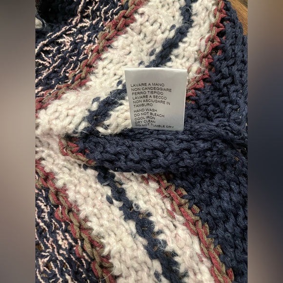 Roberto Collina Women’s Poncho Cotton Silk blend with fringe OS Italy NWOT - Picture 7 of 8